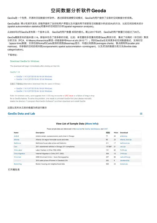 空间数据分析软件Geoda