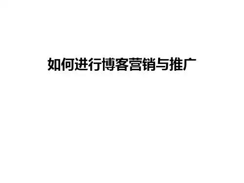最新如何进行博客营销与推广