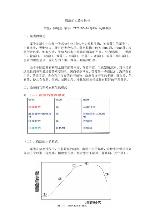 藻类的实验室培养
