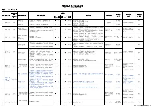 风险和机遇识别评价表(汇总)
