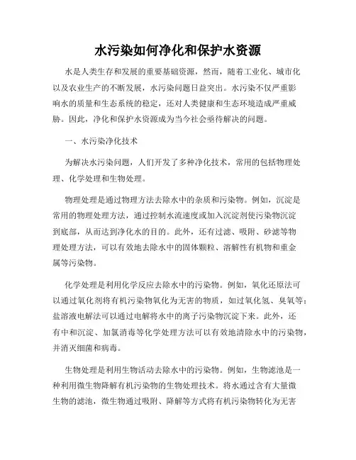 水污染如何净化和保护水资源
