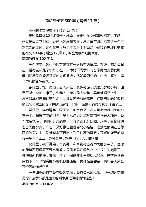 荷花的作文500字（精选17篇）
