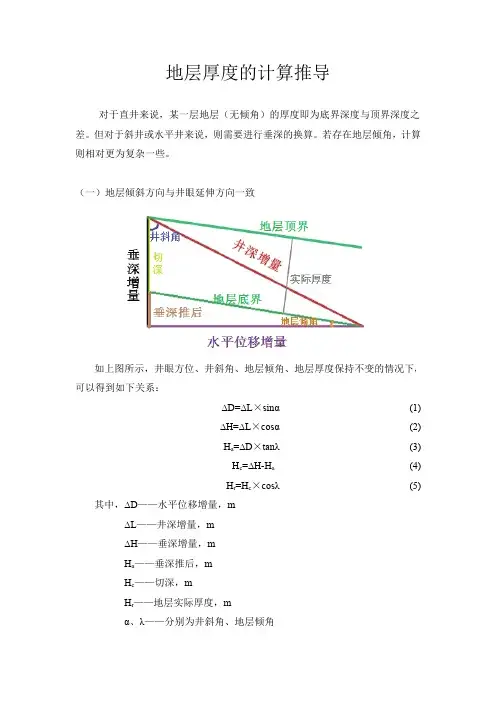 地层厚度的计算推导