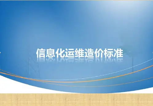 信息化运维造价定额标准精编版