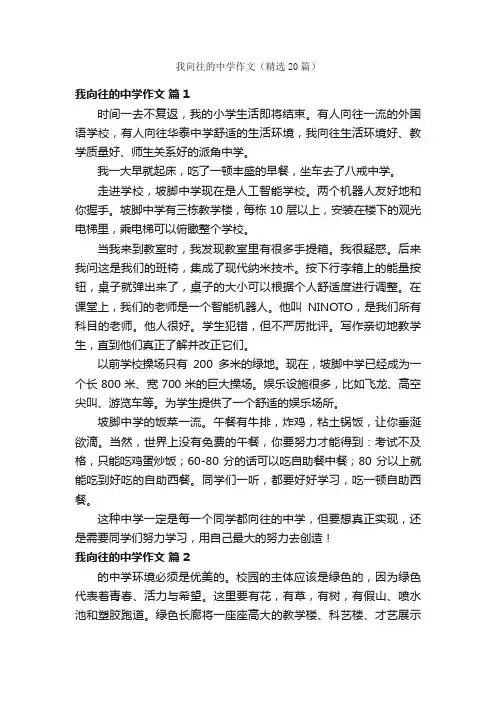 我向往的中学作文（精选20篇）