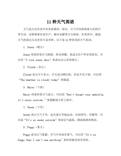 11种天气英语