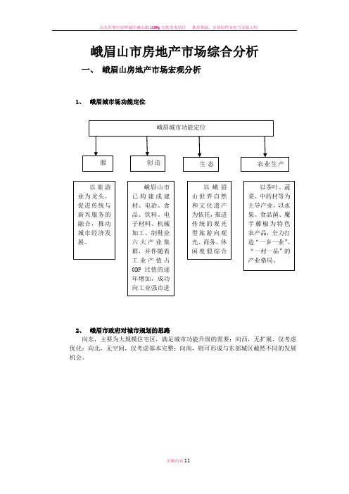 峨眉山市房地产市场综合分析