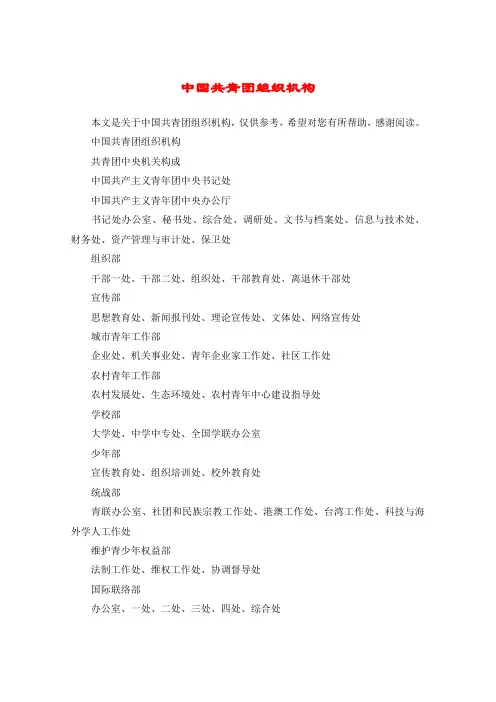 中国共青团组织机构