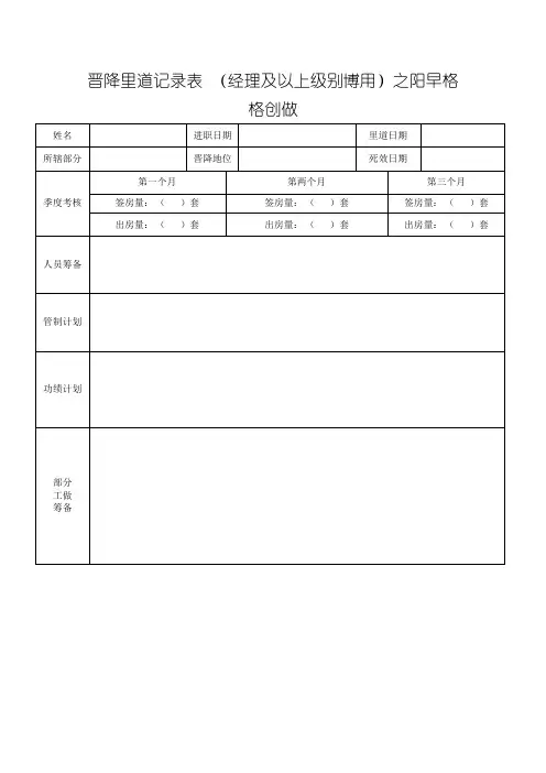 晋升面谈记录表