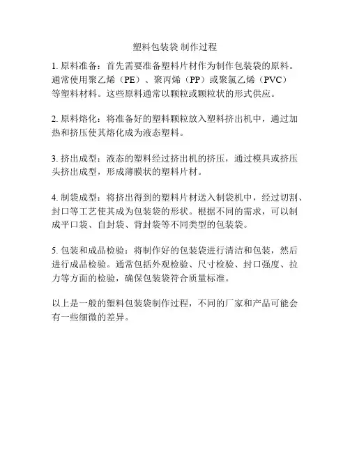 塑料包装袋 制作过程