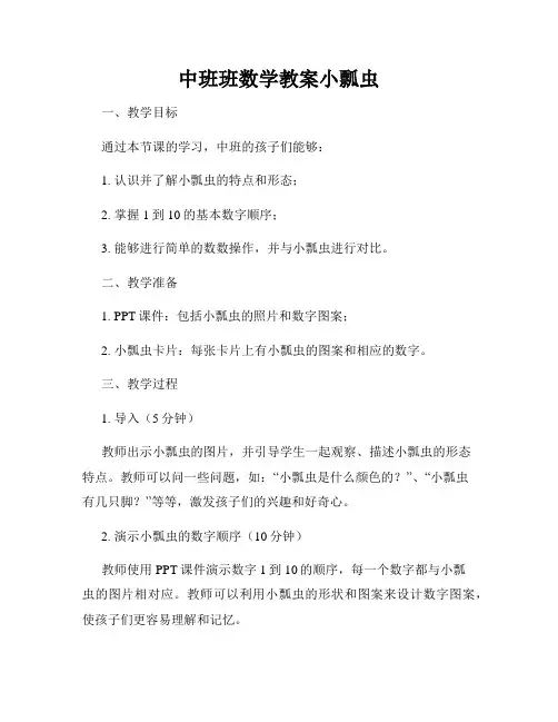 中班班数学教案小瓢虫