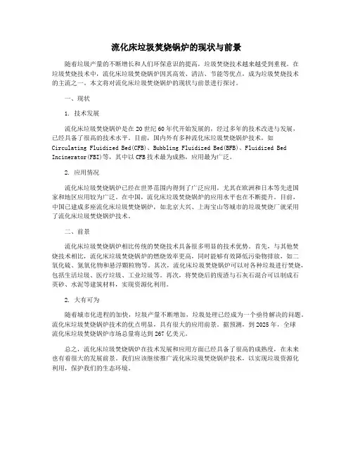 流化床垃圾焚烧锅炉的现状与前景