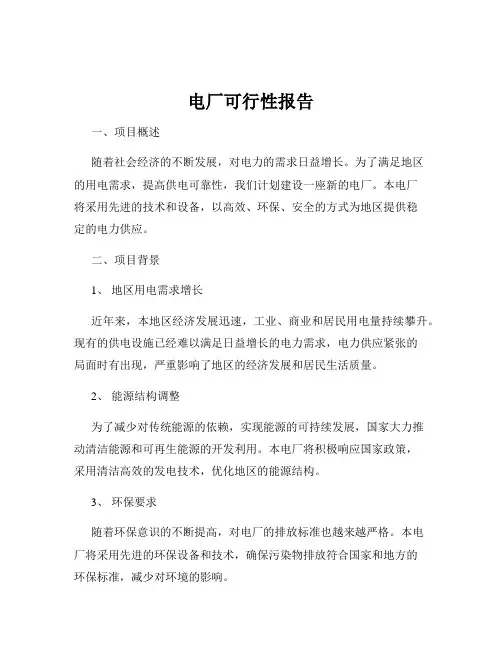 电厂可行性报告