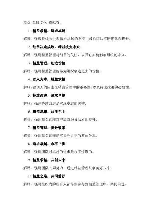 精益 品牌文化 横幅
