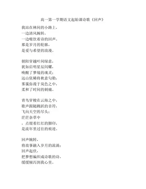 高一第一学期语文起始课诗歌《回声》