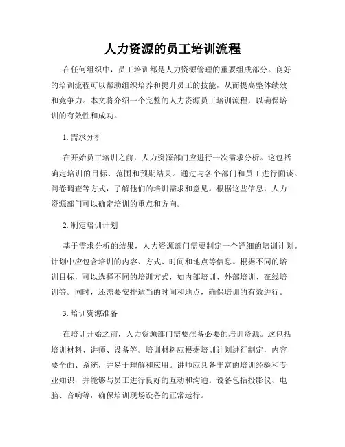 人力资源的员工培训流程