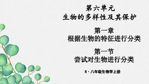 (新)生物人教版八上《第一节 尝试对生物进行分类》公开课(课件)