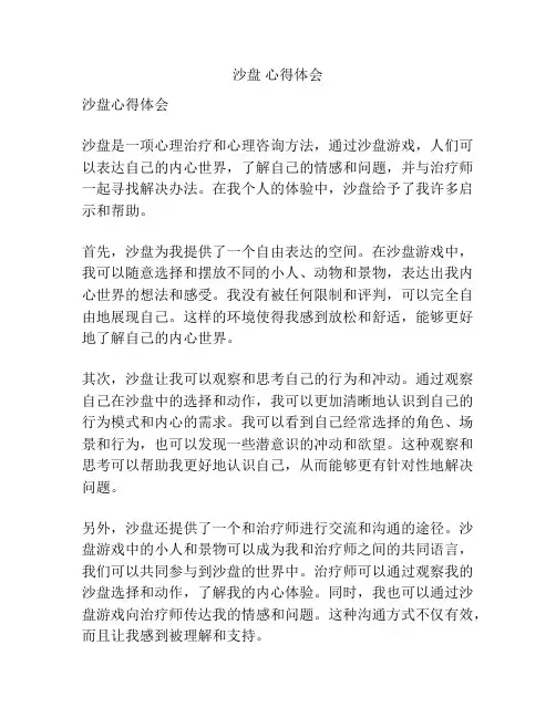 沙盘 心得体会