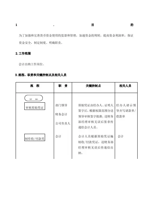 会计出纳工作流程图