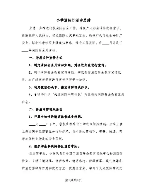 2024年小学消防日活动总结（6篇）