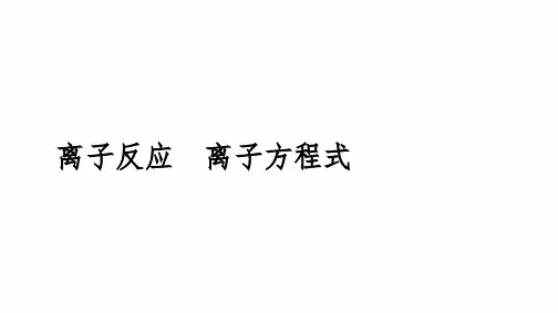 2024届高三化学高考备考一轮复习：离子反应 离子方程式课件