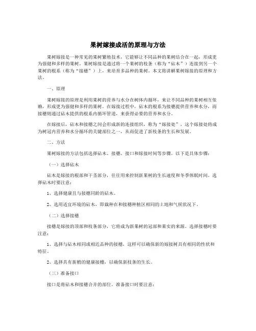 果树嫁接成活的原理与方法