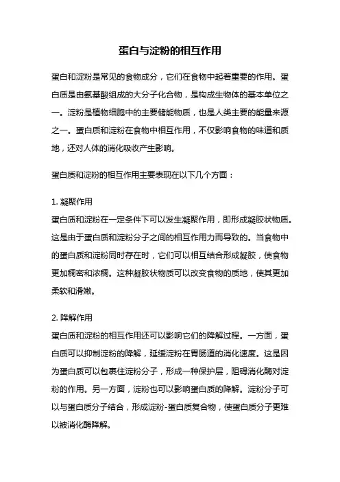 蛋白与淀粉的相互作用
