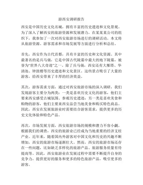 游西安调研报告