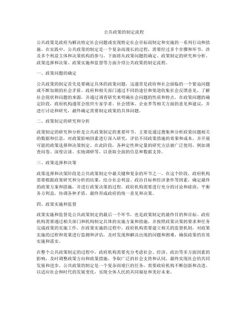 公共政策的制定流程