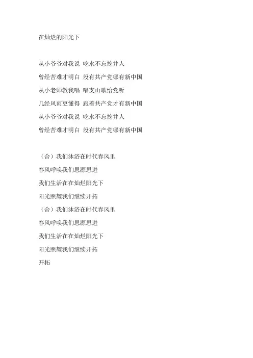 在灿烂的阳光下