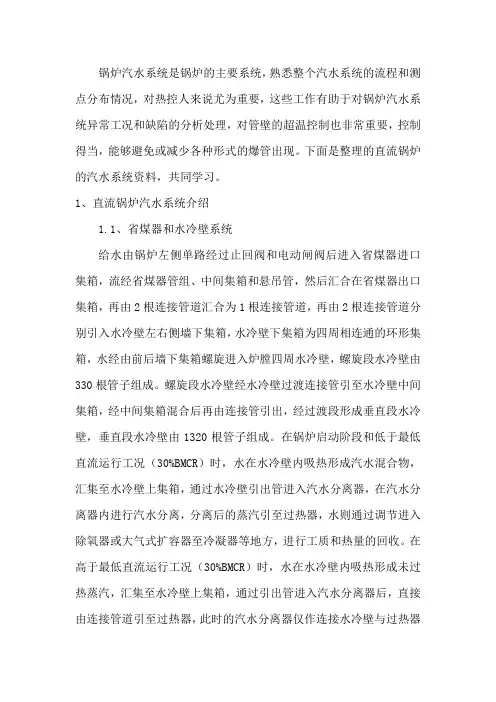 锅炉汽水系统及热控测点介绍