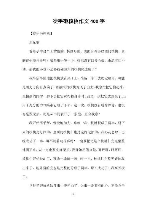徒手砸核桃作文400字