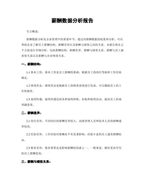 薪酬数据分析报告