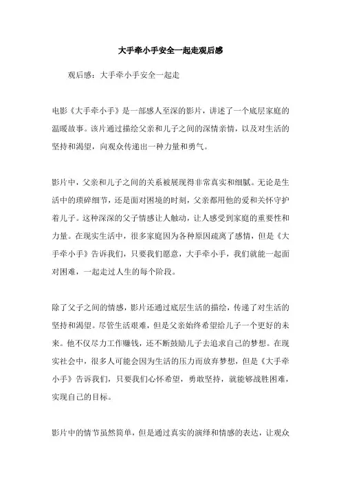 大手牵小手安全一起走观后感