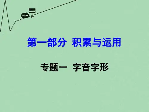 【湖南中考面对面】2016年中考语文 第一部分 积累与运用 专题1 字音字形复习课件 新人教版