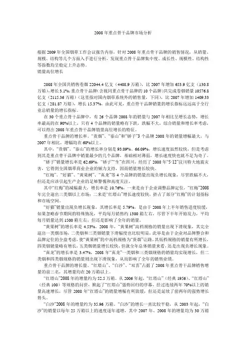 中国烟草重点品牌分析