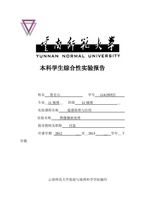 遥感综合实验报告