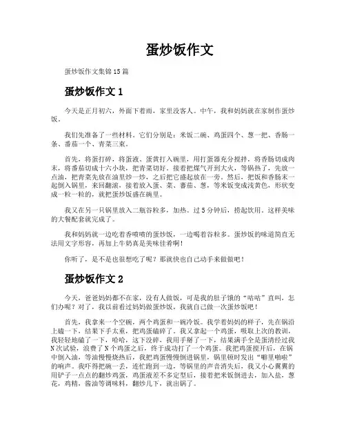 蛋炒饭作文