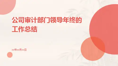 公司审计部门领导年终的工作总结PPT