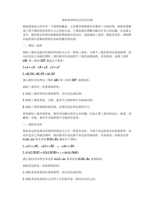 相似原理知识点总结归纳