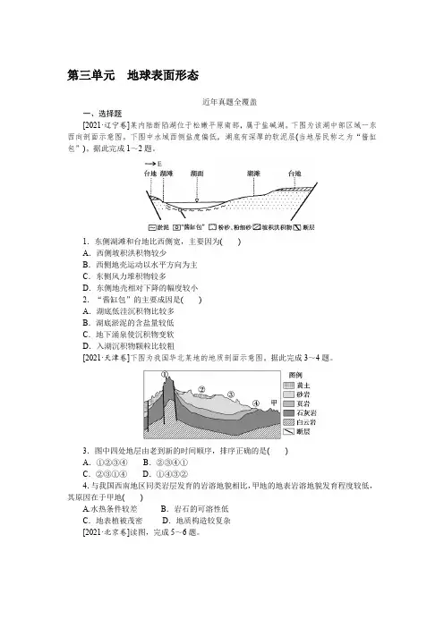 课练6 内力作用与地表形态  练习题及答案解析