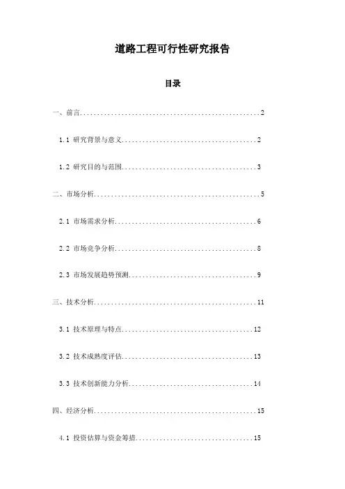 道路工程可行性研究报告
