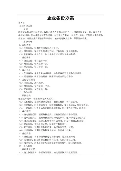 企业备份方案
