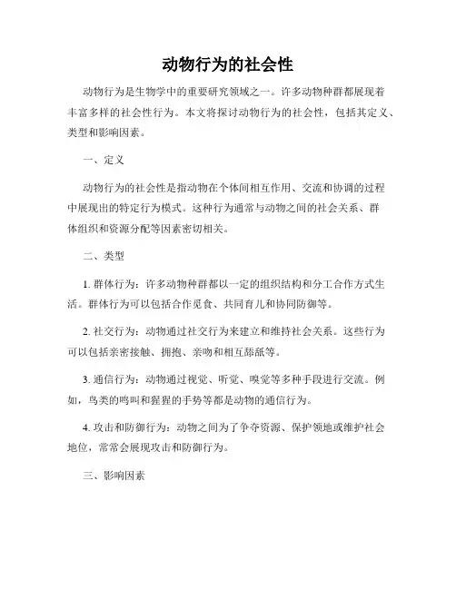 动物行为的社会性