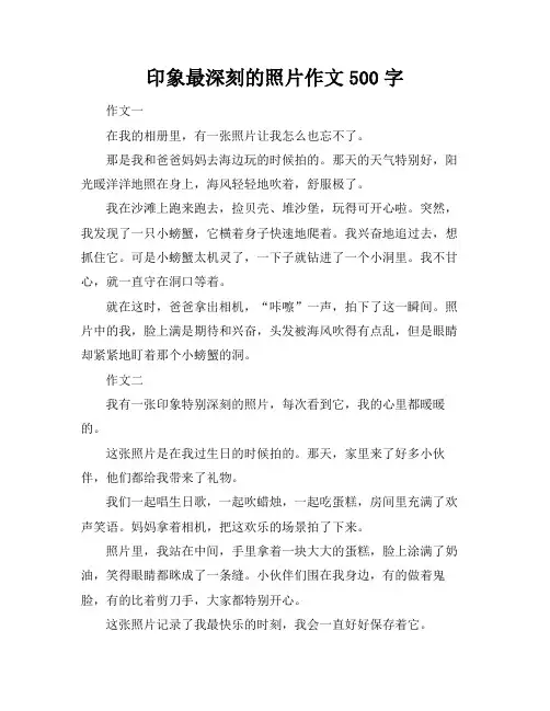 印象最深刻的照片作文500字