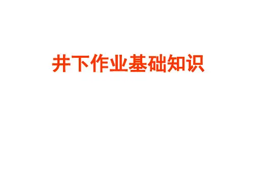 (一)井下作业基础知识