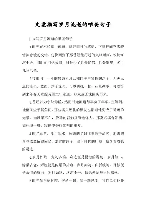 文案描写岁月流逝的唯美句子
