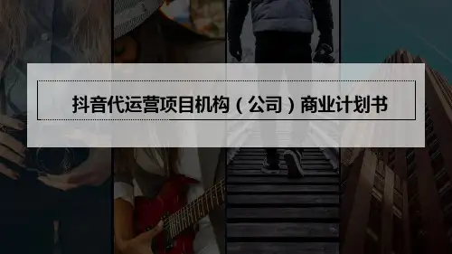 抖音代运营项目机构(公司)商业计划书