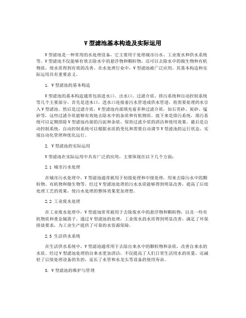 V型滤池基本构造及实际运用