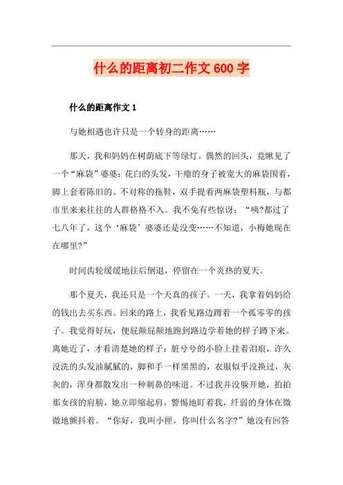 什么的距离初二作文600字